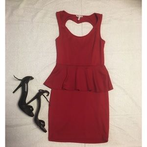 Heart back red dress